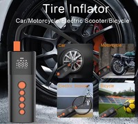 Tragbare mini-elektrische Luftpumpe digitaler drahtloser Reifenfüller mit LED-Licht 12 V Volta Reifendruckmesserfunktion