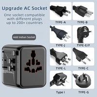 Worldplug All-in-One uluslararası seyahat adaptörü 20W hızlı şarj için NFC 10A USB-C & USB-A portları ile telefon/Tablet