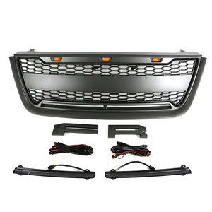 Automotive Exterior Accessories Front Grill Matte Black Grille With Light Bar Fit For Ford Expedition 2003-2006