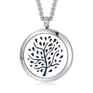 Vente en gros usine Collier pendentif papillon diffuseur d'arômes bohème en acier inoxydable plaqué or, bijou médaillon d'aromathérapie - Product Image 3