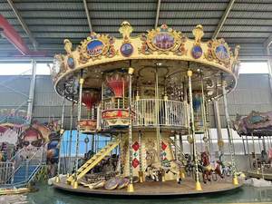 Carrusel Metálico de Dos Pisos, 50-56 Asientos, Equipo de Entretenimiento para Carnaval Interior y Exterior, Atracciones de Lujo - Product Image 3