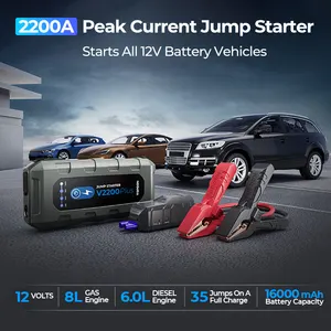 TOPDON V2200Plus 2200A 12V Multi-funzione portatile Car Booster Pack banca ad alta potenza 2-in-1 Tester batteria Jump Starter