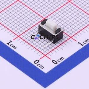 TC-1101DE-B-B Tactile Switch Through hole Component THT Switch Single Pole Single Throw Rectangle Button 1.6N Right Angle Insert - Product Image 1