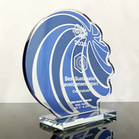 Plaque en verre cristal personnalisée avec impression couleur haute définition pour les récompenses de classement des événements sportifs