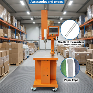 Semi-Automatic Electric Paper Rope <b>Binding</b> <b>Machine</b> 220V Orange Motor Packaging <b>Machine</b> with Needle and Paper Rope Accessories - Product Image 1