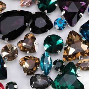 Klaue Stein Glas DIY Strass Mischformen Vier punkt Edelstahl Nähen auf Kristall Lose 50 Stück 2 Taschen Strass für Make-up - Product Image 4