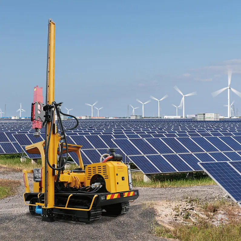 Pilha de pilha solar fotovoltaica hidráulica multifuncional de alta eficiência com pilha de martelo e pilha de parafusos