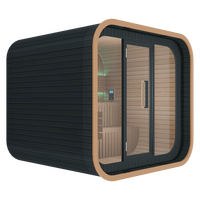 Sauna Cúbica de Madera, Hecha de Madera de Hemlock de Alta Calidad, con un Grosor de Tablero de 38 mm y un Calentador de 9000 W