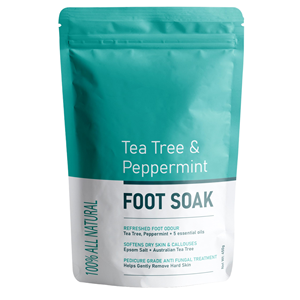 Tarrapu Bain de pieds à l'huile d'arbre à thé et à la menthe poivrée avec <span class=keywords><strong>sel</strong></span> d'<span class=keywords><strong>Epsom</strong></span> (liquide) pour peaux dures, <span class=keywords><strong>propriétés</strong></span> antifongiques - Traitement spa thérapeutique naturel - Product Image 1