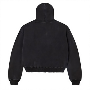 Unisex Oversized <b>Zip</b>-Up <b>Hoodie</b> Solid Yellow Woven Fleece 100% Cotton Casual Streetwear <b>Pocket</b> Regular Fit Winter Wear - Product Image 5