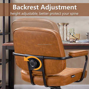Muestra Gratuita, Silla de Salón de Belleza Giratoria Ajustable de Material PU, Silla de Oficina de Diseño Moderno de Alta Calidad, Color Marrón - Product Image 6