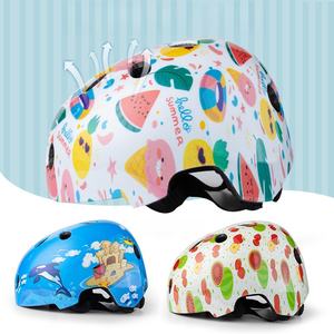 Casque pour enfants à motif floral pour le roller, le skateboard, la sécurité, casque de vélo d'équilibre simulé en une seule pièce - Product Image 6