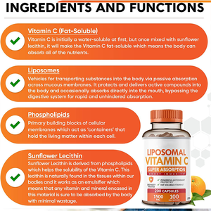 Suppléments vitaminiques VC liposomaux à absorption élevée de marque de distributeur OEM de capsule de vitamine C liposomale - Product Image 3