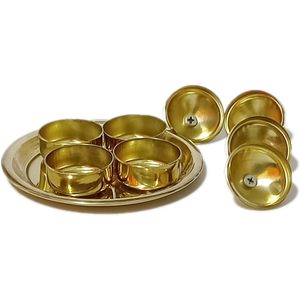 PARIJAT Handicraft Brass Kumkum Chandan Chawal Holder Royal Kumkum Box for <b>Home</b> <b>Temple</b> Gifting Pooja Thali Mandir for Parties - Product Image 2