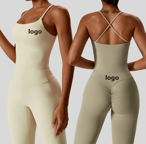 All'ingrosso tuta da Yoga Top Sport Sport Gym Set Fitness Running Camis collant a gamba larga pantaloni sportivi <span class=keywords><strong>Leggins</strong></span> Set - Product Image 4