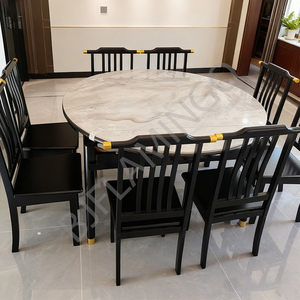 Solid <strong>Wood</strong> <strong>Round</strong> Convert Rectangular Dining <strong>Table</strong> and Chairs Bjflamingo Marble Dining <strong>Table</strong> with Chairs - Product Image 6
