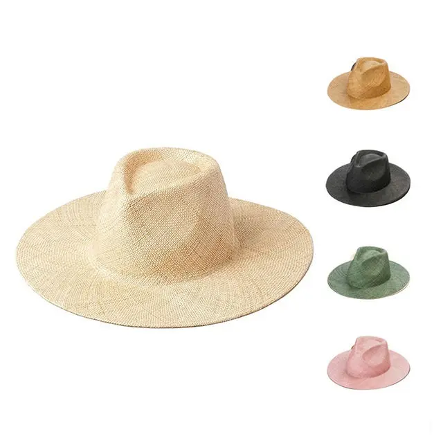 2023 straw sun visor hat women children paper straw weaving hat for travel, picnic, shopping