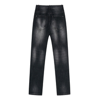 Jeans pour hommes coupe slim streetwear avec logo personnalisé, en denim de coton, patchwork, déchirés, vintage, effet usé, haute qualité, fabricant