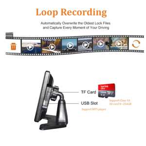 Monitor BSD de pantalla táctil de 10.36 pulgadas 4ch 1080p Cámara inalámbrica Carplay Android Auto Car Van Truck AI Monitor - Product Image 4