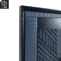Cadre de lit réglable contemporain en velours bleu de luxe, style italien minimaliste, avec capitonnage suspendu moderne et structure en bois massif