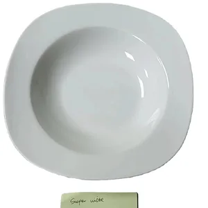 Stock porcelain Soup plate 6# 8.75" square soup plate/Soup Bowls, Pasta Plate