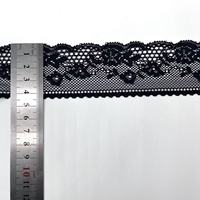 Dentelle noire sexy à bordure en dentelle, en spandex mélangé, petite dentelle florale élastique pour robes et lingerie, en stock