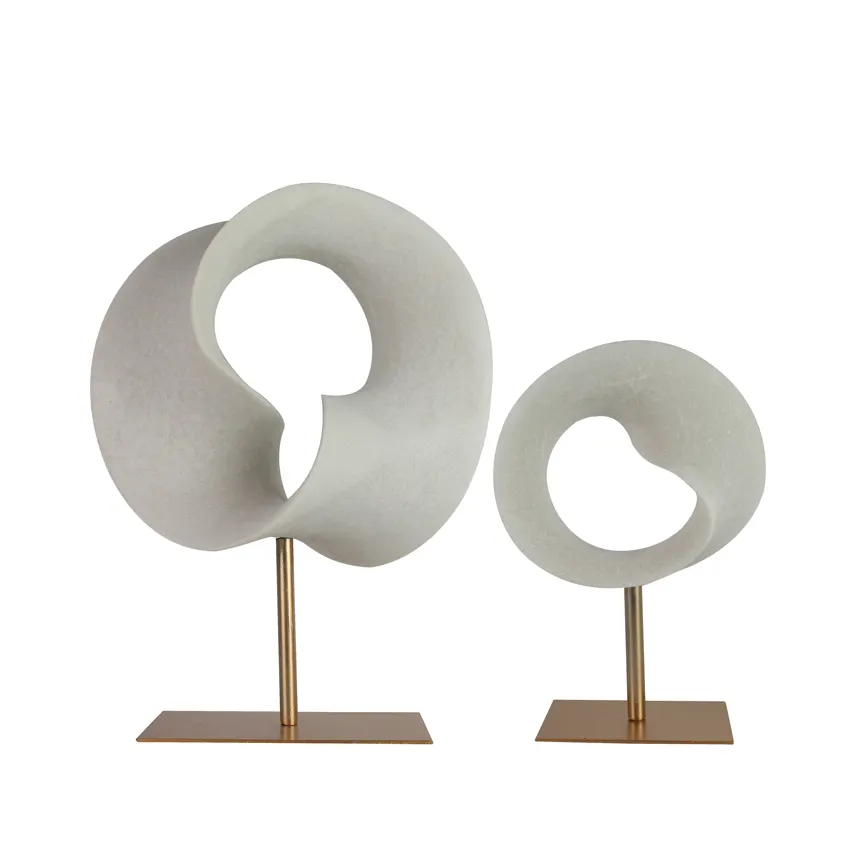 New Wholesales Amorphous Quartz Sand Ribbon circles Object Statue Sculpture For Hotel Decor