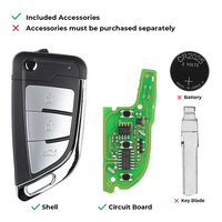 Télécommande universelle Xhorse XEKF21EN Super Remote 3 boutons série XE à clé pliable