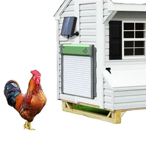 HHD Solar Powered Control Full Alumínio Chicken Coop Porta Luz Sensing Controle Remoto Automático Chicken Door