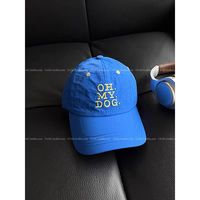 Gorra de Béisbol Ligera de Nailon de Secado Rápido Estilo Coreano con Bordado OH MY DOG, Ajustable, Tipo Dad Hat, para Uso Urbano y Casual, Protección Solar