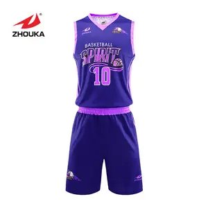 Grosir pakaian basket kustom Jersey basket terbaru dengan desain celana pendek seragam basket sublimasi