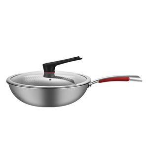 Chinese Style Non-Stick Frying Pan Cast Iron Stainless Steel Wok with Glass Lid Honeycomb Wok for Electric Gas Stove Use - Product Image 3