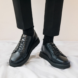 Light Sophisticated Style Men Genuine Leather Dress Shoes Chunky Height Increasing <b>Platform</b> Business Formal Leather Shoes - Product Image 2