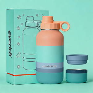 Botella de Agua Portátil 3 en 1 <span class=keywords><strong>para</strong></span> Perros, Cuencos de Acero Inoxidable Aislados, Alimentador <span class=keywords><strong>y</strong></span> <span class=keywords><strong>Bebedero</strong></span> de Viaje al Aire Libre - Product Image 6