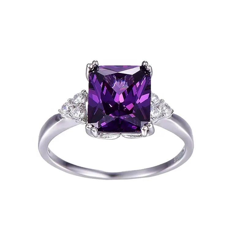 Created Amethyst Rings for Women Gemstone Fine Jewelry Ring Party Gifts rings women 925 sterling silver