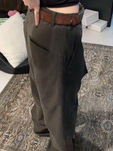 <span class=keywords><strong>Pantaloni</strong></span> Casual <span class=keywords><strong>Larghi</strong></span> a Vita Bassa da Donna VV <span class=keywords><strong>con</strong></span> Tasche Grandi in Tinta Unita - Product Image 6