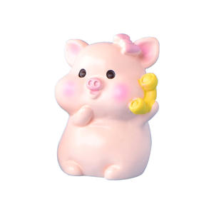 Adorno de Micro-Paisaje con Musgo y Suculentas, Figura de Cerdito de Dibujos Animados, Accesorio para Pastel, Decoración DIY para Coche, Escritorio, Pequeños Adornos - Product Image 1