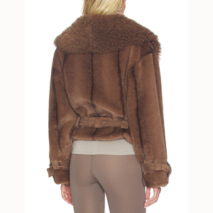 <span class=keywords><strong>Abrigo</strong></span> de Piel Sintética Ecológico, Chaqueta Corta Personalizada para <span class=keywords><strong>Mujer</strong></span>, Ropa de <span class=keywords><strong>Abrigo</strong></span> Cálida para Invierno, <span class=keywords><strong>Abrigo</strong></span> Grueso, Fabricante de Ropa OEM ODM - Product Image 4