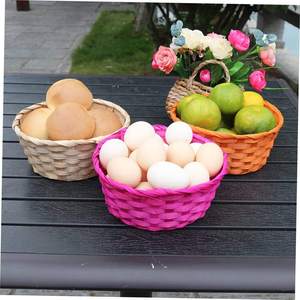 Wholesale Colorful Handmade Rattan Gift Basket Woven Bamboo <strong>Easter</strong> Egg <strong>Hamper</strong> for Party Fruit Storage FSC Certified - Product Image 4