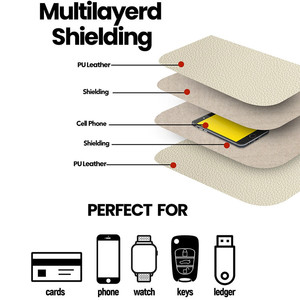 Funda Protectora para Teléfono Celular con Bloqueo RFID de Cuero PU, Bloqueo de Señal EMI/RF, Bloqueo de GPS, Anti-Espionaje/Rastreo, Bolsa Faraday para <span class=keywords><strong>iPhone</strong></span>/Samsung 5G - Product Image 5