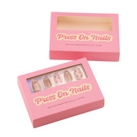 Boîte de présentation cosmétique en carton blanc, emballage pour ongles portables avec fenêtre, double compartiment pour shampoing, rangement pliable pour crème à ongles