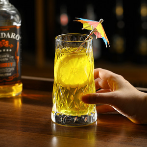 Custom Logo Transparent Glass Cup Heavy Base Handmade Cocktail Cups 301-400ml Juice Dessert Whiskey Drinking Cocktail Glasses - Product Image 4