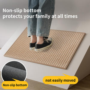 พรมเชนิลล์ลายเรขาคณิตสำหรับห้องครัว รูปทรงสี่เหลี่ยมผืนผ้า กันลื่น ซึมซับน้ำได้ดี - Product Image 4
