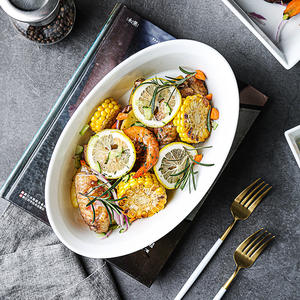 Conjunto de panelas de porcelana para jantar, placas estruturais para assar louça com bandeja - Product Image 4