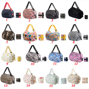 Eco Friendly Drawstring <b>Foldable</b> Grocery Tote <b>Bag</b> Custom Logo Polyester Reusable Shopping <b>Bag</b> With Strap - Product Image 5