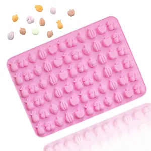 New Design 66 Cavity Funny Fruit Gummy Candy Mold Baking Chocolate Jelly Fondant Mould