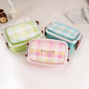 Japanese Style Plastic <b>Lunch</b> <b>Box</b> Rectangular Sealed <b>Microwave</b> Safe Bento <b>Box</b> For Children Student Use - Product Image 2