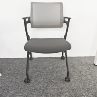 Chaise de bureau moderne noire, installation simple, roulettes pliables, pour salon, bureau à domicile, école, hôtel, visiteur, haute qualité