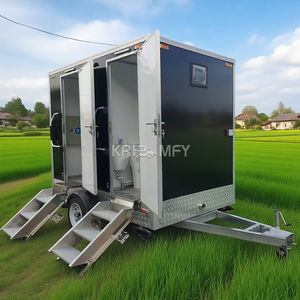 Toilette portable de luxe noire 2025, très vendue, avec rampe et douche intégrées pour remorque, idéale pour le voyage - Product Image 6