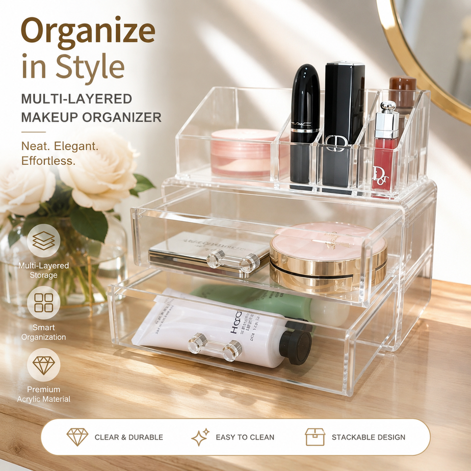 Acrylic Transparent Cosmetic Storage Box, Crystal Lipstick Holder ...
